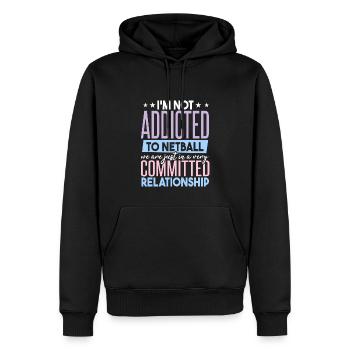 Ich bin nicht süchtig nach Netball - Männer Premium Bio Hoodie - Schwarz - Vorne - Nico (187cm)