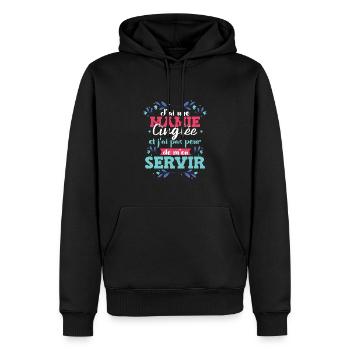 Fête Des Mères Mamie Humour Mémé - Sweat à capuche Premium bio Homme - noir - Devant - Nico (187cm)