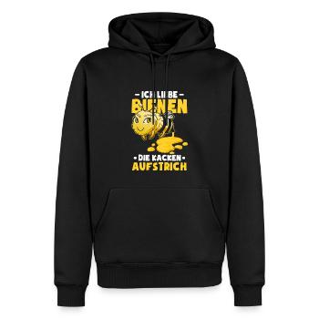Ich liebe Bienen die kacken Aufstrich - Männer Premium Bio Hoodie - Schwarz - Vorne - Nico (187cm)