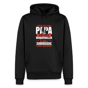Papa Tochter Geschenk Vatertag 2023 - Männer Premium Bio Hoodie - Schwarz - Vorne - Nico (187cm)