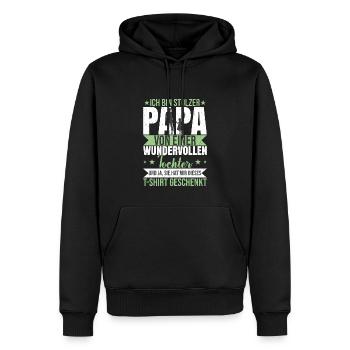 Stolzer Papa von einer wundervollen Tochter - Männer Premium Bio Hoodie - Schwarz - Vorne - Nico (187cm)