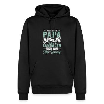 Ich bin Papa mit Stil - Männer Premium Bio Hoodie - Schwarz - Vorne - Nico (187cm)