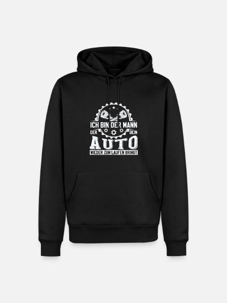 Automechaniker KFZ Mechatroniker Sprüche - Männer Premium Bio Hoodie - Schwarz