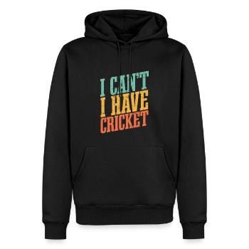 Je ne peux pas avoir de cricket - Sweat à capuche Premium bio Homme - noir - Devant - Nico (187cm)