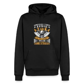 Amateur de moto Rider Motard motard - Sweat à capuche Premium bio Homme - noir - Devant - Nico (187cm)