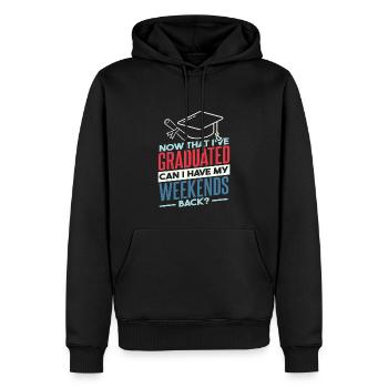 Kann ich meine Wochenenden zurück Abschlussfeier lustig haben? - Männer Premium Bio Hoodie - Schwarz - Vorne - Nico (187cm)