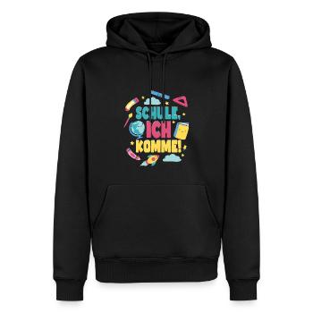 Schule ich Komme Einschulung Schulstart - Männer Premium Bio Hoodie - Schwarz - Vorne - Nico (187cm)