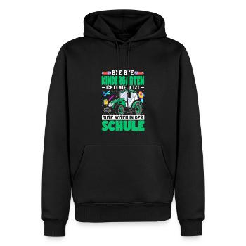 Traktor Einschulung Schulkind Schulanfang - Männer Premium Bio Hoodie - Schwarz - Vorne - Nico (187cm)