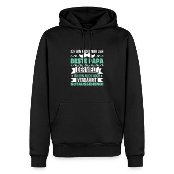 Bester Papa der Welt - Männer Premium Bio Hoodie - Schwarz - Vorne - Nico (187cm)
