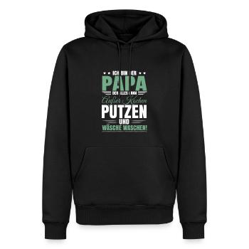 Vatertag 2023 Sprüche Papa Humor - Männer Premium Bio Hoodie - Schwarz - Vorne - Nico (187cm)
