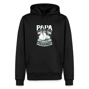 Papa zu sein ist wie ein Vollzeitjob - Männer Premium Bio Hoodie - Schwarz - Vorne - Nico (187cm)