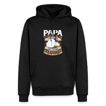 Papa zu sein ist wie ein Vollzeitjob - Männer Premium Bio Hoodie - Schwarz - Vorne - Nico (187cm)