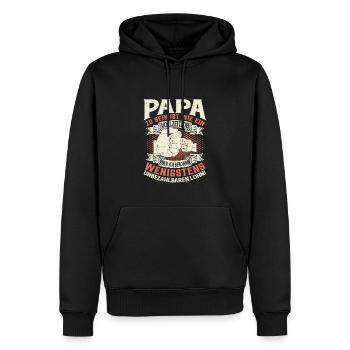 Papa Sprüche Vatertag - Männer Premium Bio Hoodie - Schwarz - Vorne - Nico (187cm)