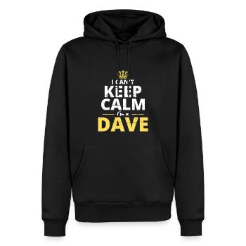 Je ne peux pas rester calme Je suis un Dave - Sweat à capuche Premium bio Homme - noir - Devant - Nico (187cm)