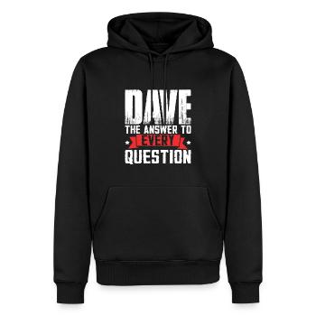 Drôle Dave Saying - Sweat à capuche Premium bio Homme - noir - Devant - Nico (187cm)