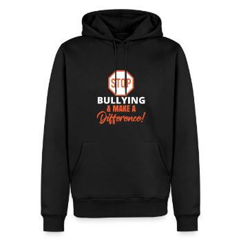 Tag der Einheit Anti-Mobbing - Männer Premium Bio Hoodie - Schwarz - Vorne - Nico (187cm)