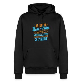 Je Suis Le Beau-Papa - Sweat à capuche Premium bio Homme - noir - Devant - Nico (187cm)