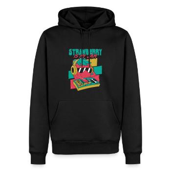 Erdbeere ist meine Marmelade - Männer Premium Bio Hoodie - Schwarz - Vorne - Nico (187cm)