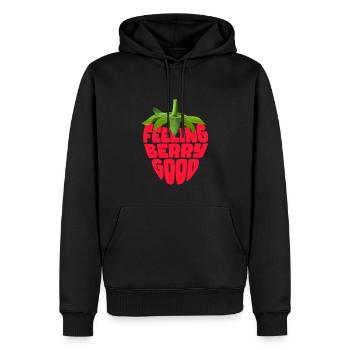 Feeling Berry Good Strawberry - Männer Premium Bio Hoodie - Schwarz - Vorne - Nico (187cm)