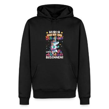 Ich bin ein Schulkind Einschulung - Männer Premium Bio Hoodie - Schwarz - Vorne - Nico (187cm)