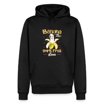 La banane est mon amoureux des fruits spirituels - Sweat à capuche Premium bio Homme - noir - Devant - Nico (187cm)