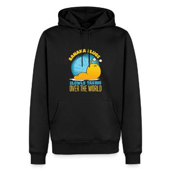 Lustige Bananenschnecke - Männer Premium Bio Hoodie - Schwarz - Vorne - Nico (187cm)