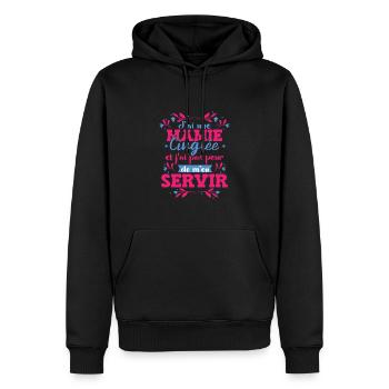 Fête Des Mères | Mamie | Grand-Mère - Sweat à capuche Premium bio Homme - noir - Devant - Nico (187cm)
