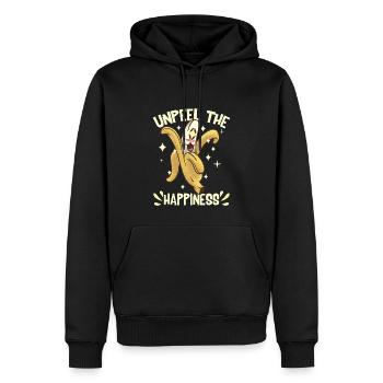 Décortiquez le bonheur - Sweat à capuche Premium bio Homme - noir - Devant - Nico (187cm)