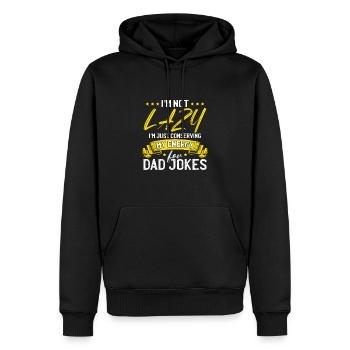 Blague de papa - Sweat à capuche Premium bio Homme - noir - Devant - Nico (187cm)