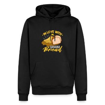 Verliebt in Bananenbrot - Männer Premium Bio Hoodie - Schwarz - Vorne - Nico (187cm)