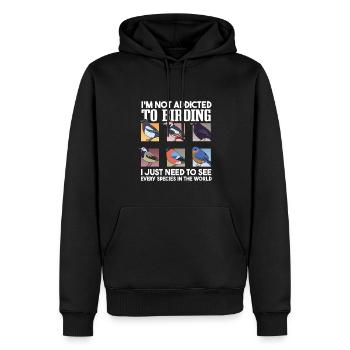 Lustiger Vogelbeobachtungshumor - Männer Premium Bio Hoodie - Schwarz - Vorne - Nico (187cm)