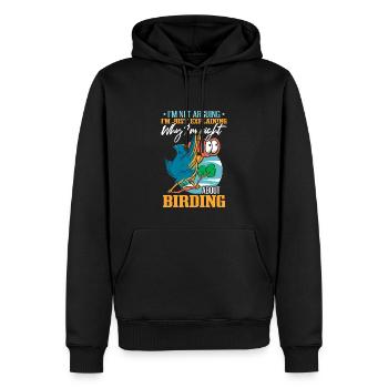 Ich erkläre nur, warum ich mit der Vogelbeobachtung Recht habe - Männer Premium Bio Hoodie - Schwarz - Vorne - Nico (187cm)