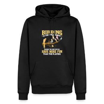Lustiger Vogelbeobachter - Männer Premium Bio Hoodie - Schwarz - Vorne - Nico (187cm)