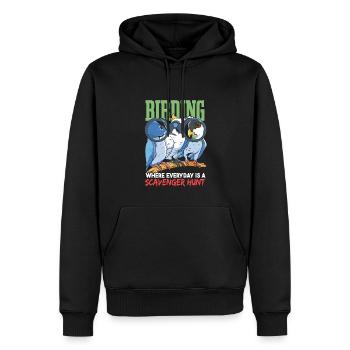 Lustiger Vogelbeobachtungshumor - Männer Premium Bio Hoodie - Schwarz - Vorne - Nico (187cm)