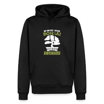 Zu meinen Hobbys gehören Bonsai - Männer Premium Bio Hoodie - Schwarz - Vorne - Nico (187cm)
