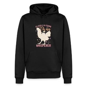 Clucking Awesome Chicken Whisperer - Men’s Premium Organic Hoodie - black - Front - Nico (187cm)