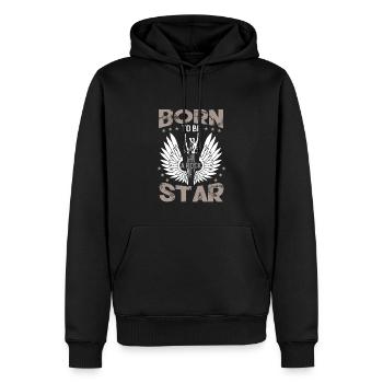 Guitare de musique rock née pour être une rock star - Sweat à capuche Premium bio Homme - noir - Devant - Nico (187cm)