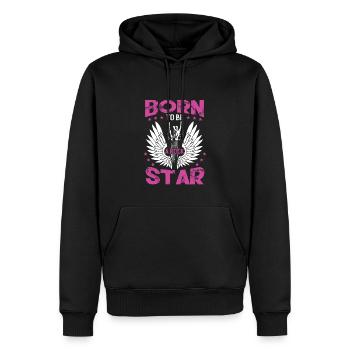 Born To Be A Rock Star Girl Guitare - Sweat à capuche Premium bio Homme - noir - Devant - Nico (187cm)
