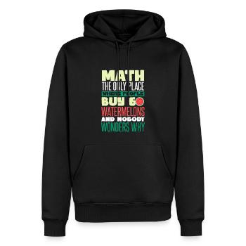 Math Pastèque drôle - Sweat à capuche Premium bio Homme - noir - Devant - Nico (187cm)