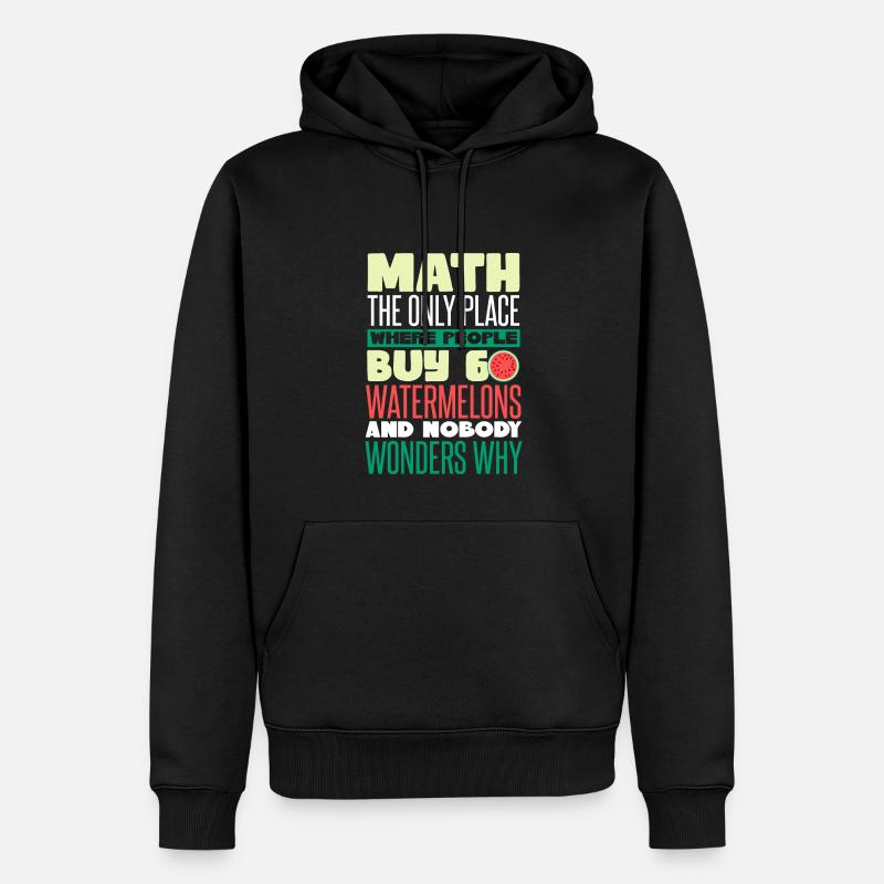 Math Pastèque drôle - Sweat à capuche Premium bio Homme - noir