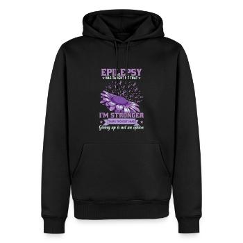 Combattant de l’épilepsie - Sweat à capuche Premium bio Homme - noir - Devant - Nico (187cm)