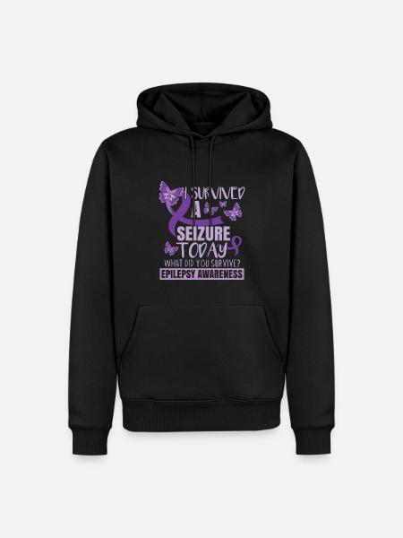 I Survive A Seizure Today - Men’s Premium Organic Hoodie - black