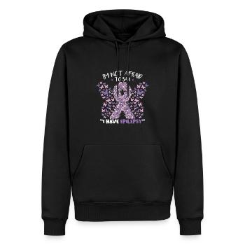 J’ai l’épilepsie - Sweat à capuche Premium bio Homme - noir - Devant - Nico (187cm)