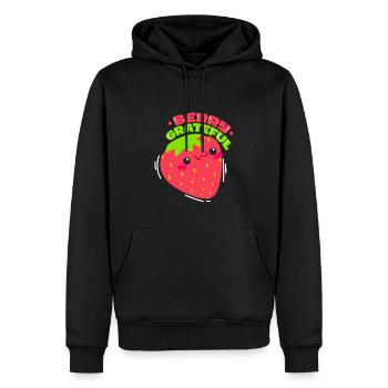 Berry Grateful Strawberry Fruit Lover - Sweat à capuche Premium bio Homme - noir - Devant - Nico (187cm)