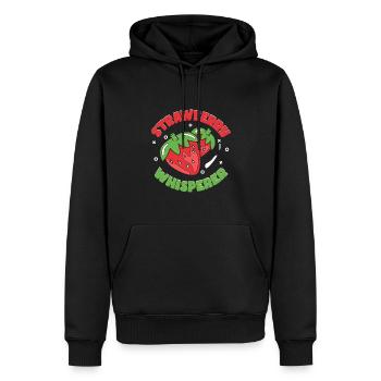 Murmure de fraises - Sweat à capuche Premium bio Homme - noir - Devant - Nico (187cm)
