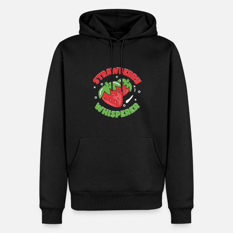 Erdbeer-Flüsterer - Männer Premium Bio Hoodie - Schwarz