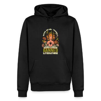 Stolz verbotene Literatur lesen - Männer Premium Bio Hoodie - Schwarz - Vorne - Nico (187cm)