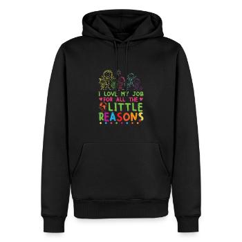 Enseignante en garderie - Sweat à capuche Premium bio Homme - noir - Devant - Nico (187cm)
