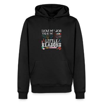 Garde d’enfants Enseignante Enseignante en garderie - Sweat à capuche Premium bio Homme - noir - Devant - Nico (187cm)