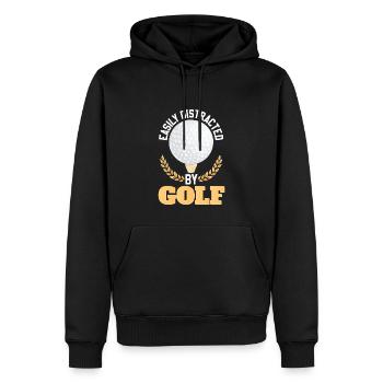 Leicht vom Golf abgelenkt - Männer Premium Bio Hoodie - Schwarz - Vorne - Nico (187cm)